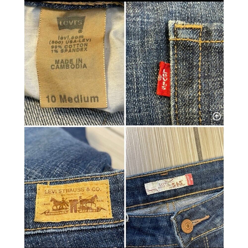 Y2K Indie Sleaze Levi's 545 Low Bootcut Jeans Size 10 Medium Wash Denim 2000s - Picture 5 of 10